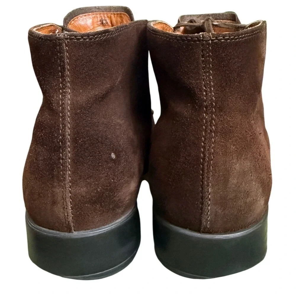 Tods Men Brown Suede‎ Chukka Boots Moc Toe Leather Lined Made in Italy Size 9.5